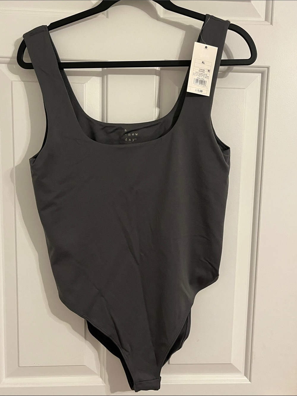 a new day Gray Scoop Neck Bodysuit